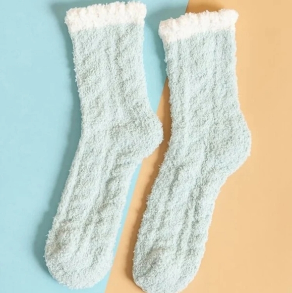 Fuzzy Lace Trim Socks - Picture 2 of 4